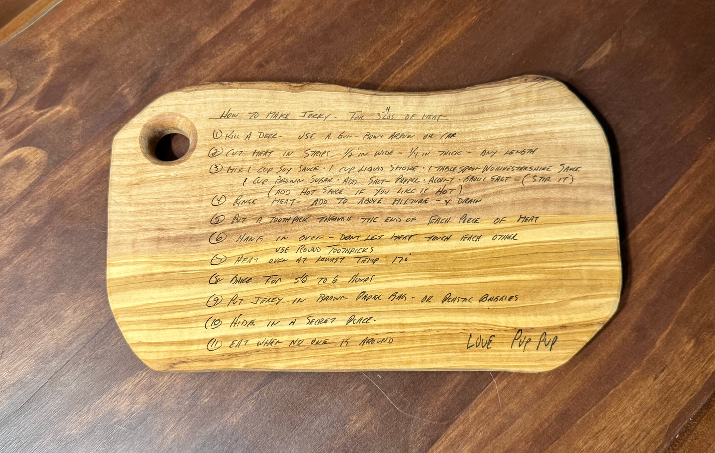Cutting Board - Custom Hand-Written Recipes
