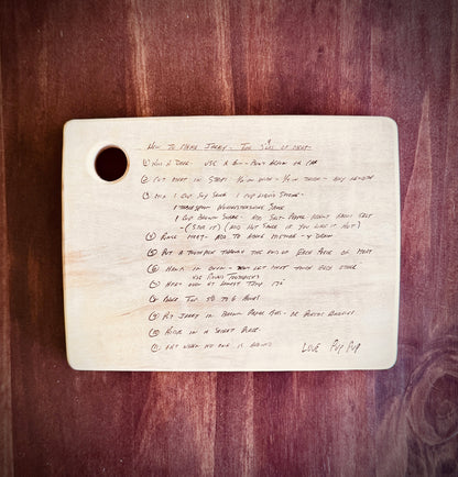 Cutting Board - Custom Hand-Written Recipes