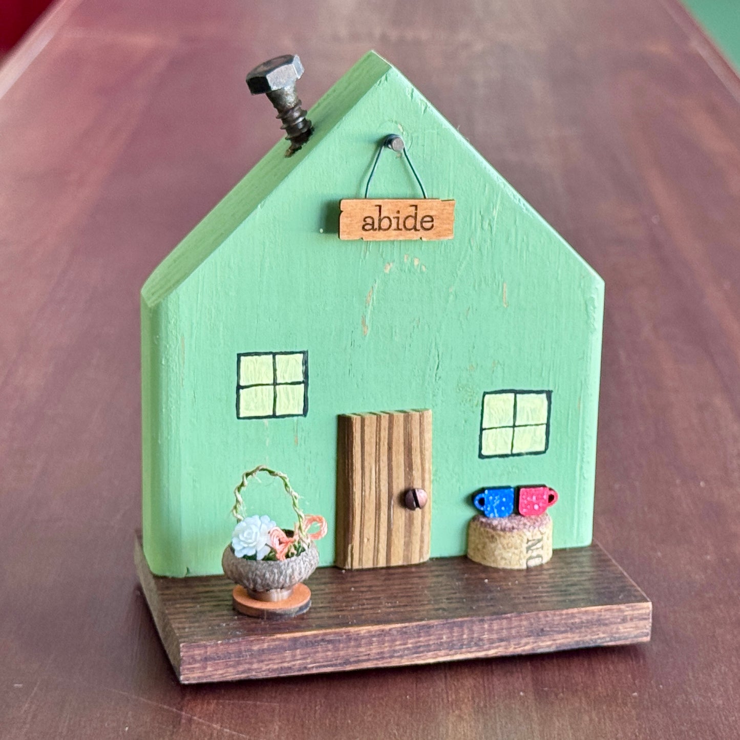 Psalm 91: Green & Colonial Red Handcrafted Tiny Homes - 8-Pack