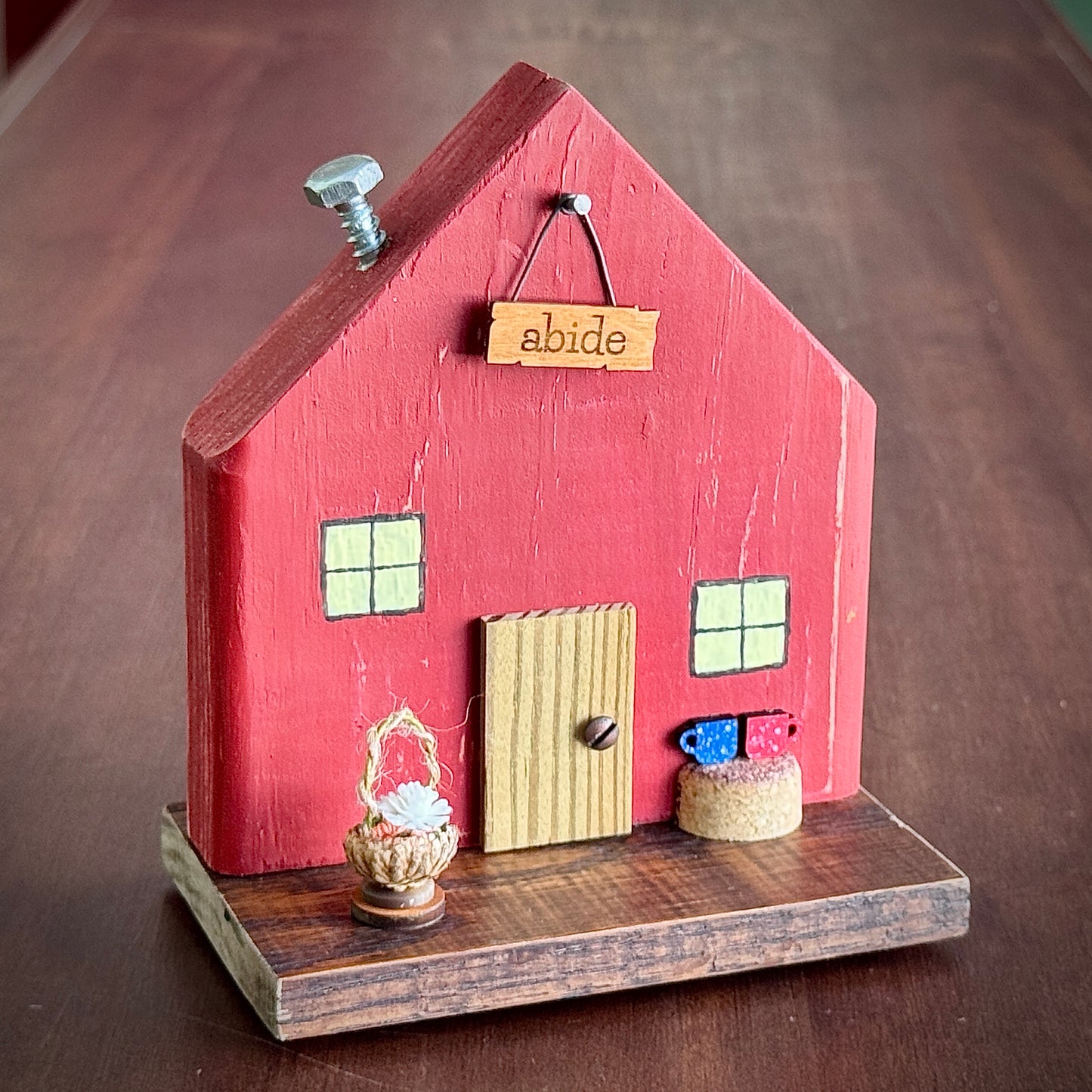 Psalm 91: Green & Colonial Red Handcrafted Tiny Homes - 8-Pack