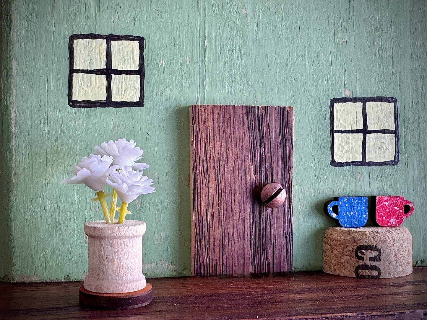 Psalm 91: Green & Colonial Red Handcrafted Tiny Homes - 8-Pack